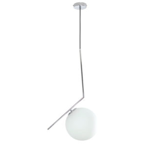 White Glass & Chrome Branch Pendant - Medium